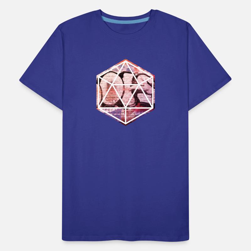 Prisme de graffiti géométrique sur mur de briques T-shirt bio Premium Homme