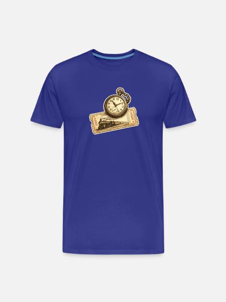Historical Clock Locomotive - Men's Premium Organic T-Shirt - royal blue