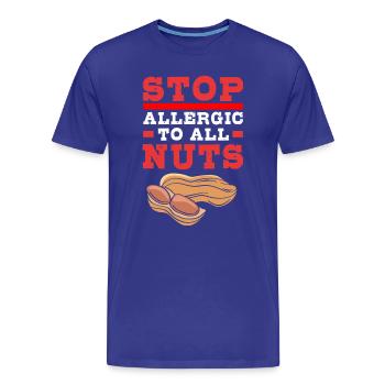 Aliments allergiques - T-shirt bio Premium Homme - bleu roi - Devant - Damien (186cm)