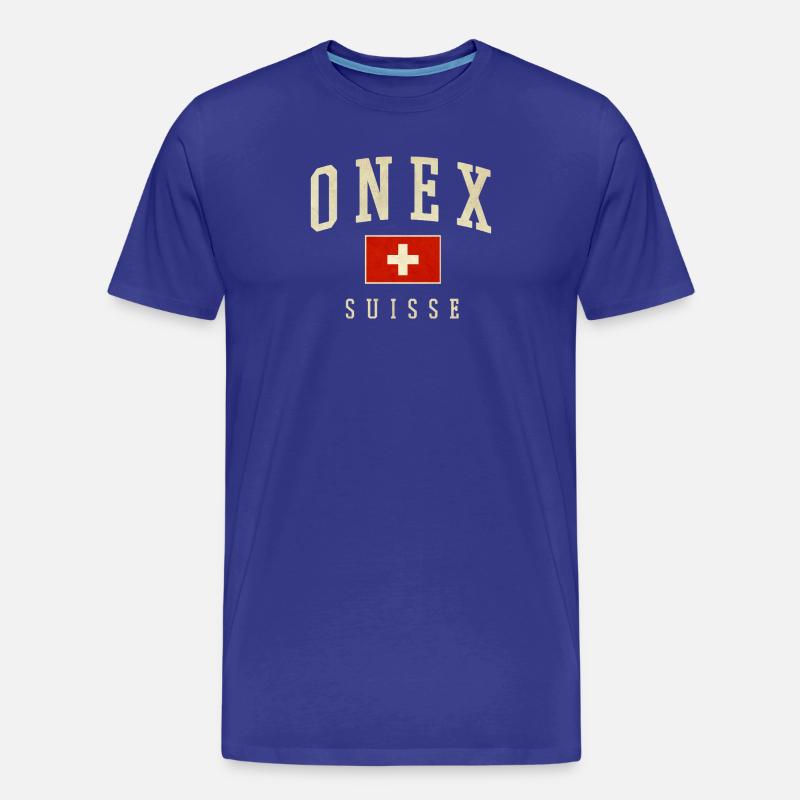 ONEX Schweiz Design - Schweizer Flagge - Männer Premium Bio T-Shirt - Königsblau