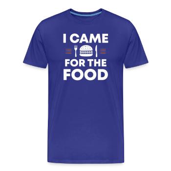 Je suis venu pour la nourriture | Je suis venu pour la nourriture - T-shirt bio Premium Homme - bleu roi - Devant - Damien (186cm)