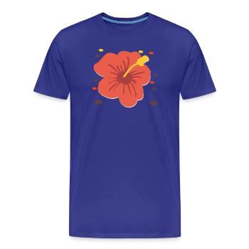 Hibiskus  - Männer Premium Bio T-Shirt - Königsblau - Vorne - Damien (186cm)