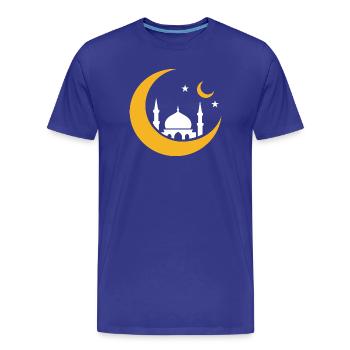 Islam Crescent Moon Moskee Silhouette - Männer Premium Bio T-Shirt - Königsblau - Vorne - Damien (186cm)