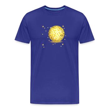 Étincelle de la boule disco dorée - T-shirt bio Premium Homme - bleu roi - Devant - Damien (186cm)