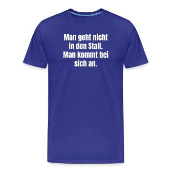Découverte de soi en disant en gros caractères - T-shirt bio Premium Homme - bleu roi - Devant - Damien (186cm)