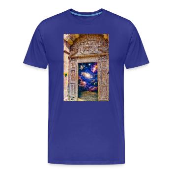 Porte Cosmique de la Porte de l’Espace - T-shirt bio Premium Homme - bleu roi - Devant - Damien (186cm)