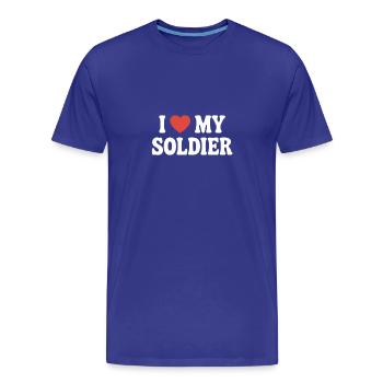 I love my Soldier - Männer Premium Bio T-Shirt - Königsblau - Vorne - Damien (186cm)