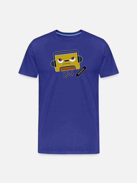BlockAudio Serious Writing Retro Cassette - Men's Premium Organic T-Shirt - royal blue
