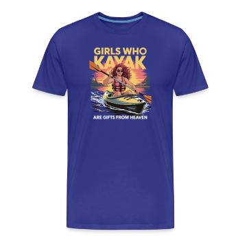 Cadeaux Girls Who Kayak Heaven Design - T-shirt bio Premium Homme - bleu roi - Devant - Damien (186cm)