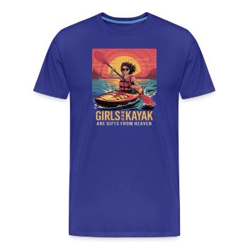 Cadeaux Girls Who Kayak Heaven Design - T-shirt bio Premium Homme - bleu roi - Devant - Damien (186cm)