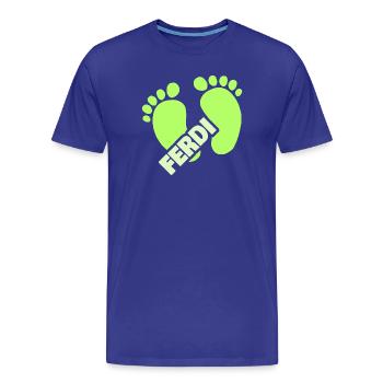 Geburt Ferdi - Männer Premium Bio T-Shirt - Königsblau - Vorne - Damien (186cm)