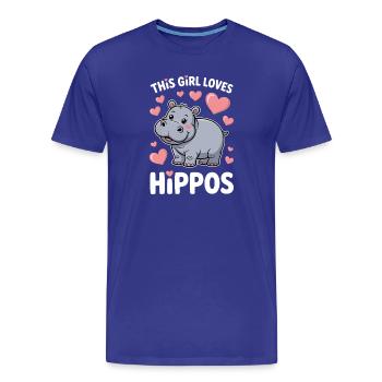 Hippopotamus Sayings Hippopotamus Joke Hippopotamus Gift - Men's Premium Organic T-Shirt - royal blue - Front - Damien (186cm)