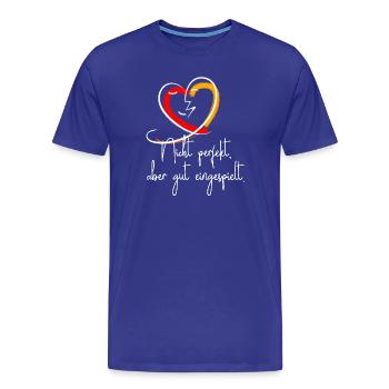 Partner TShirt Nicht perfekt, aber gut eingespielt - Men's Premium Organic T-Shirt - royal blue - Front - Damien (186cm)