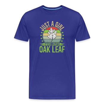 Juste une fille qui aime la feuille de chêne - T-shirt bio Premium Homme - bleu roi - Devant - Damien (186cm)