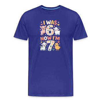 Birthday 7 years: Animal print - Men's Premium Organic T-Shirt - royal blue - Front - Damien (186cm)
