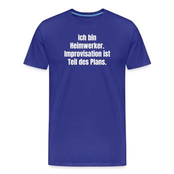 Plan d’improvisation DIY - T-shirt bio Premium Homme - bleu roi - Devant - Damien (186cm)