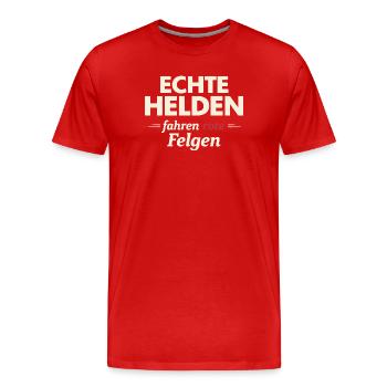 Real Heroes Ride Red Rims – Agriculture - Men's Premium Organic T-Shirt - red - Front - Damien (186cm)