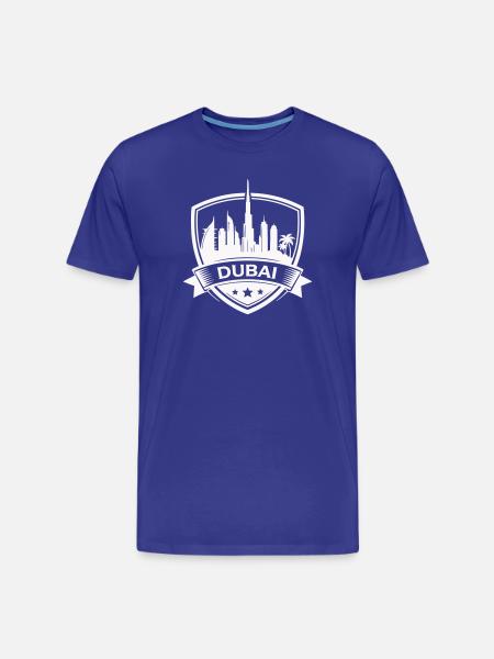 Dubai Skyline Badge Sign - Men's Premium Organic T-Shirt - royal blue