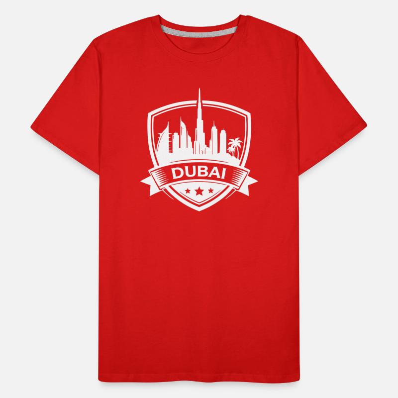Panneau du badge de la Skyline de Dubaï T-shirt bio Premium Homme