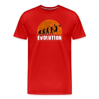 Basketball Evolution Spieler dunkt Silhouette - Männer Premium Bio T-Shirt - Rot - Vorne - Damien (186cm)