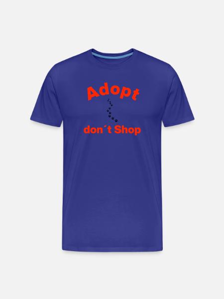 ADOPT, DON'T BUY, PAW WAY! STATEMENT - Men's Premium Organic T-Shirt - royal blue
