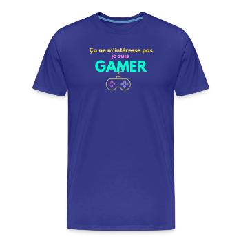 Gamer Attitude – I'm not interested in it - Men's Premium Organic T-Shirt - royal blue - Front - Damien (186cm)