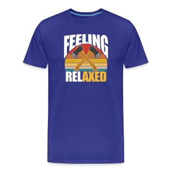 Se sentir détendu - T-shirt bio Premium Homme - bleu roi - Devant - Damien (186cm)
