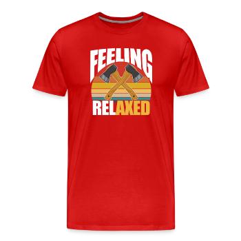 Feeling Relaxed - Men's Premium Organic T-Shirt - red - Front - Damien (186cm)