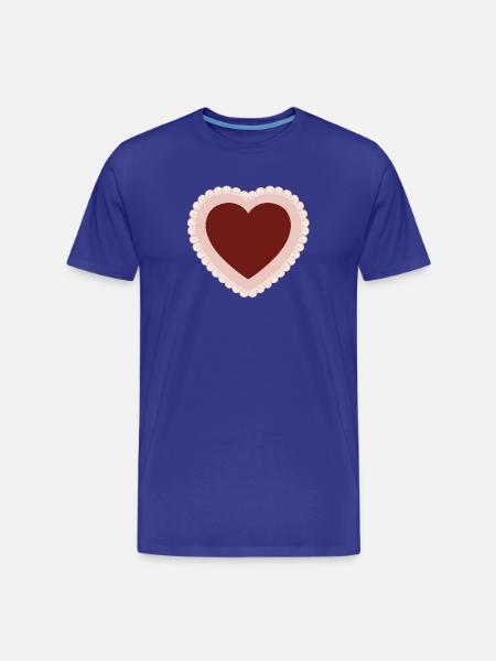 Love heart with lace border - Men's Premium Organic T-Shirt - royal blue