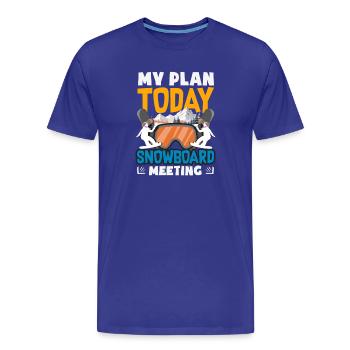 Snowboarding Snowboard Meeting Chairlift - Men's Premium Organic T-Shirt - royal blue - Front - Damien (186cm)