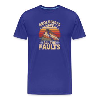 Les géologues ont toutes les failles, géologie étrange - T-shirt bio Premium Homme - bleu roi - Devant - Damien (186cm)