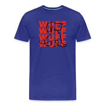 ICH SPRECHE FLIEßEND WUFF – DOG LOVER! - Männer Premium Bio T-Shirt - Königsblau - Vorne - Damien (186cm)