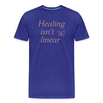 Heilung ist kein linearer Schmetterling - Männer Premium Bio T-Shirt - Königsblau - Vorne - Damien (186cm)