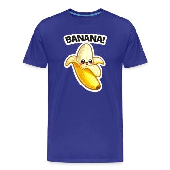 Kawaii Banane Cartoon Aufdruck - Männer Premium Bio T-Shirt - Königsblau - Vorne - Damien (186cm)