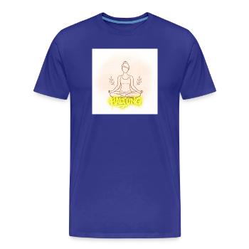 Haltung Meditation Illustration - Männer Premium Bio T-Shirt - Königsblau - Vorne - Damien (186cm)