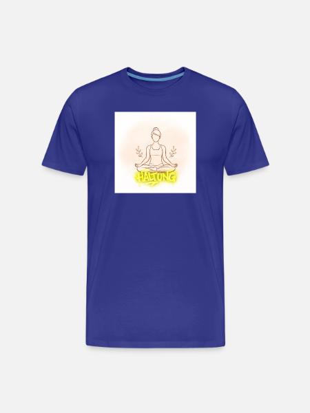 Posture Meditation Illustration - Men's Premium Organic T-Shirt - royal blue
