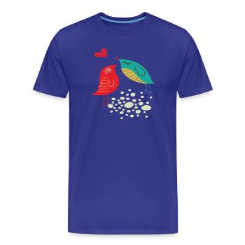 verliebte Vögel - Männer Premium Bio T-Shirt - Königsblau - Vorne - Damien (186cm)