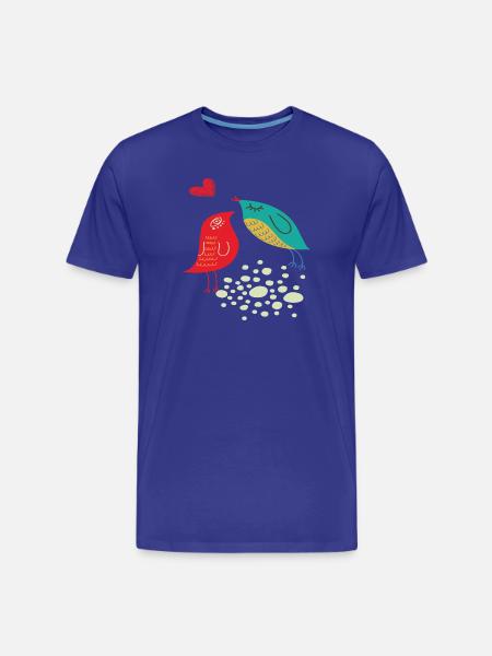 verliebte Vögel - Männer Premium Bio T-Shirt - Königsblau