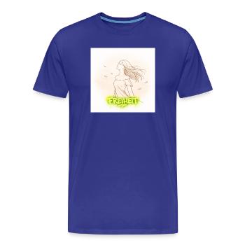 La liberté dans le vent - T-shirt bio Premium Homme - bleu roi - Devant - Damien (186cm)