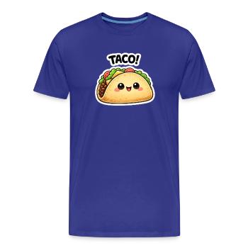Taco kawaï avec un joli visage - T-shirt bio Premium Homme - bleu roi - Devant - Damien (186cm)