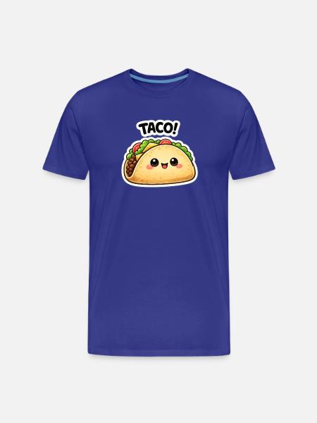 Kawaii taco with a cute face - Men's Premium Organic T-Shirt - royal blue