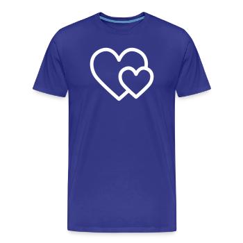 Small heart in front of a big heart - Men's Premium Organic T-Shirt - royal blue - Front - Damien (186cm)