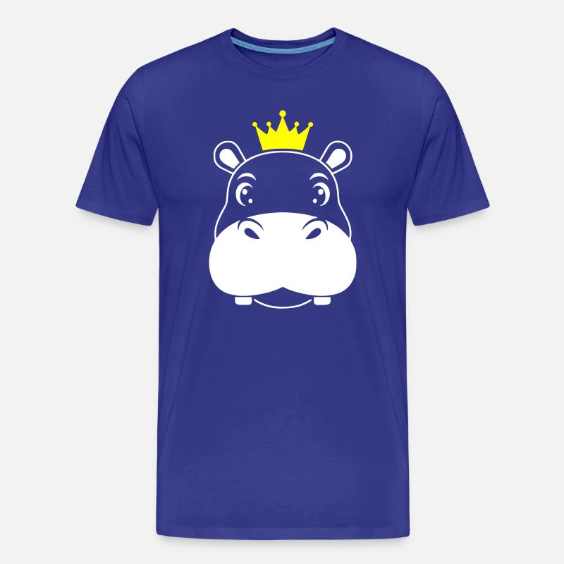 Nilpferd König Krone Prinz Vektor - Männer Premium Bio T-Shirt - Königsblau