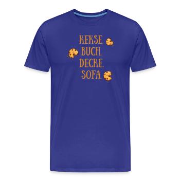 Cookies Book Blanket Sofa - Men's Premium Organic T-Shirt - royal blue - Front - Damien (186cm)