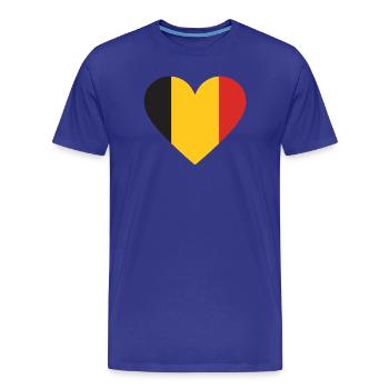 Humour,Belge, belgique, drapeau, frite, frites - T-shirt bio Premium Homme - bleu roi - Devant - Damien (186cm)