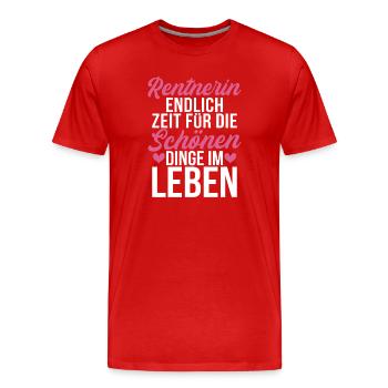 Pensioner finally time for the beautiful things - Men's Premium Organic T-Shirt - red - Front - Damien (186cm)