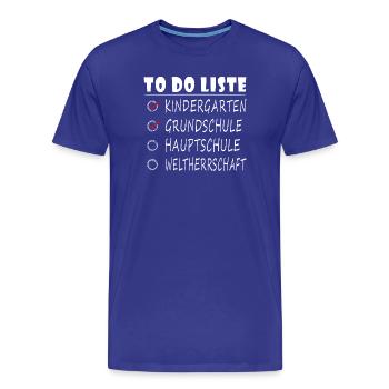 Cadeau d’adieu pour enseignants au secondaire - T-shirt bio Premium Homme - bleu roi - Devant - Damien (186cm)