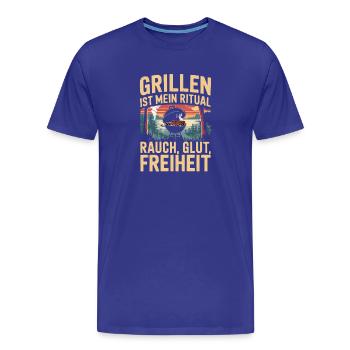  Grillen Ist Mein Ritual Rauch Glut Freiheit BBQ - Männer Premium Bio T-Shirt - Königsblau - Vorne - Damien (186cm)