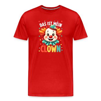 Karneval Clown Kostüm Fasching Fastnacht - Männer Premium Bio T-Shirt - Rot - Vorne - Damien (186cm)