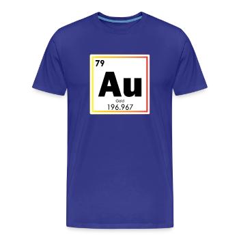 Tableau périodique de la chimie de l’or au - T-shirt bio Premium Homme - bleu roi - Devant - Damien (186cm)